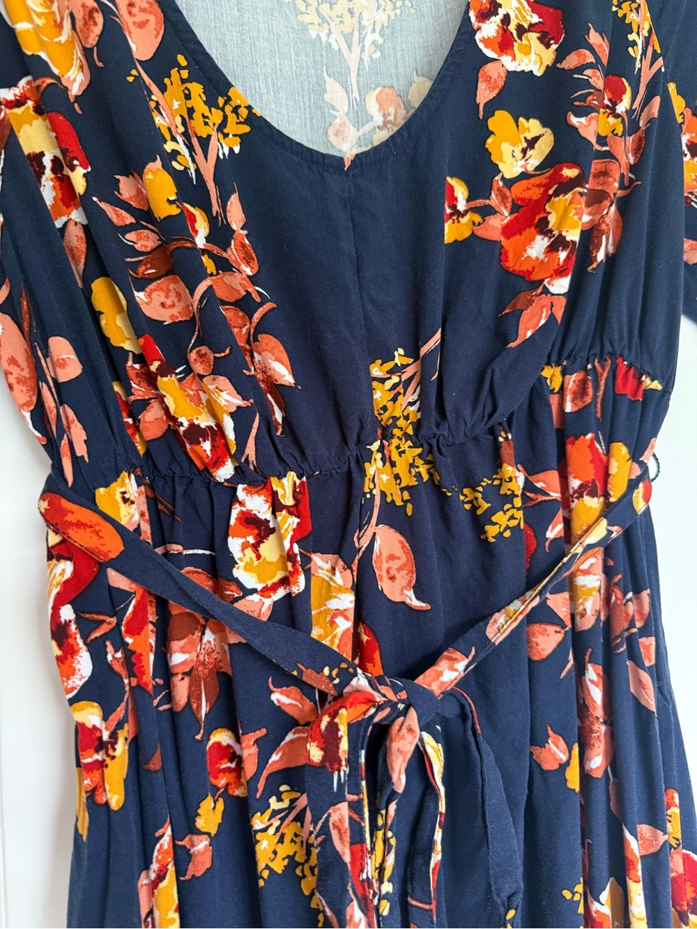 Isabel Maternity Ingrid & Isabel Floral Maxi Dress Navy Tie Waist Small - Picture 6 of 12